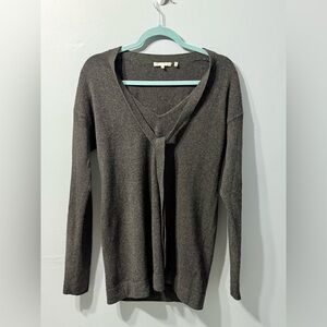 Vince Dark Grey Cashmere Front Tie Sweater Women’s Size Medium